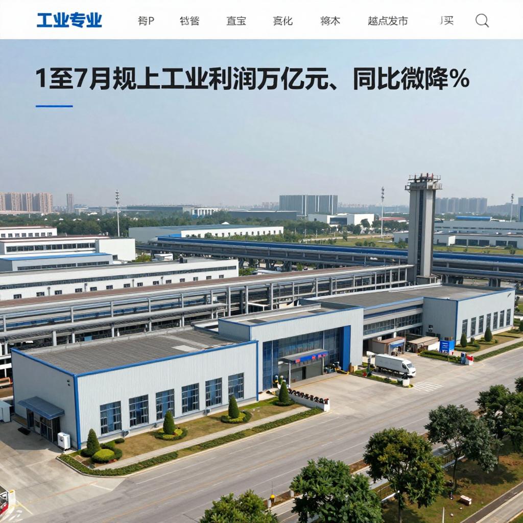 1至7月规上工业利润4.8万亿元 同比微降1.1%